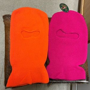 Pink and orange skull caps unisex